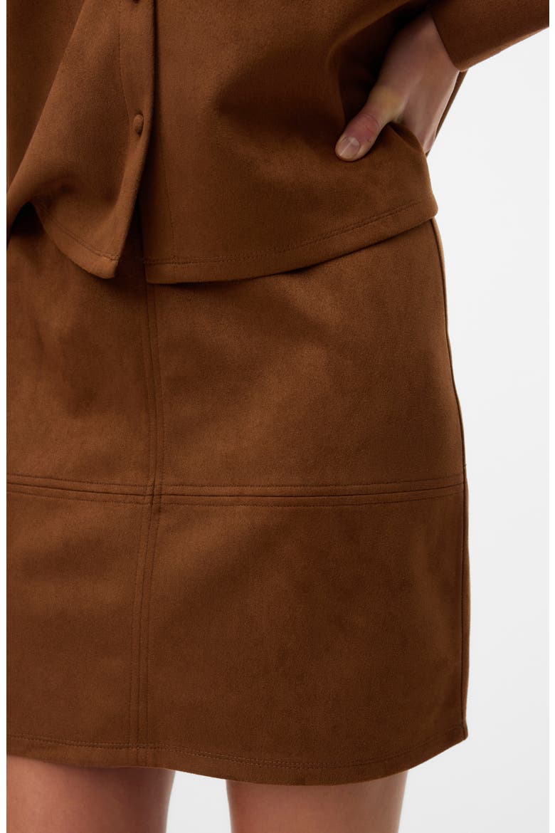 Faux Suede Miniskirt, Alternate, color, EMPERADOR