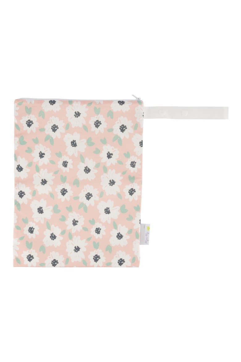 Travel Happens Navy Dots Wet Bag, Main, color, PINK