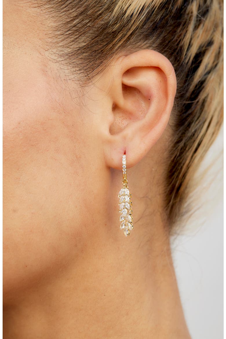 Marquis Cubic Zirconia Drop Earrings, Alternate, color, YELLOW GOLD
