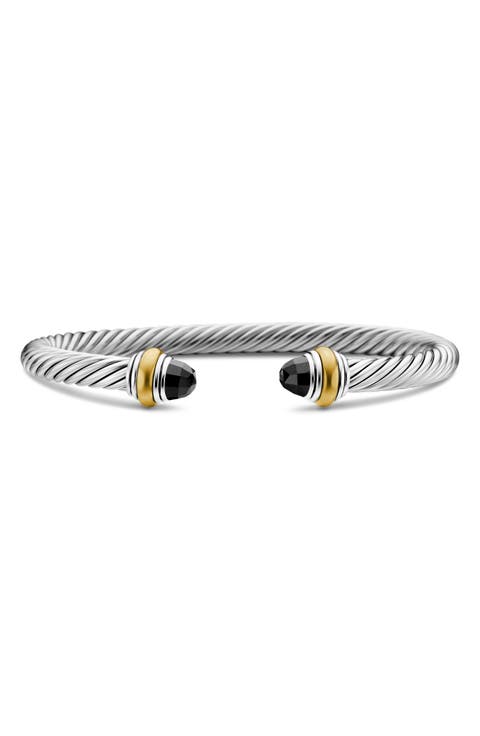 Classic Cable Bracelet in Sterling Silver with 14K Yellow Gold, 5mm