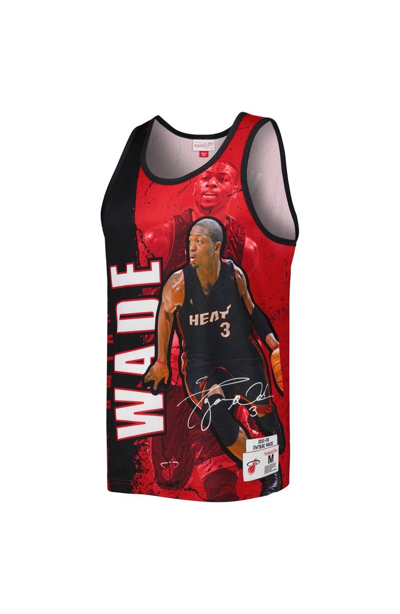 Mitchell & Ness Men's Mitchell & Ness Dwyane Wade Black Miami Heat 2005-06 Hardwood Classics Player Burst Tank Top, Alternate, color, 