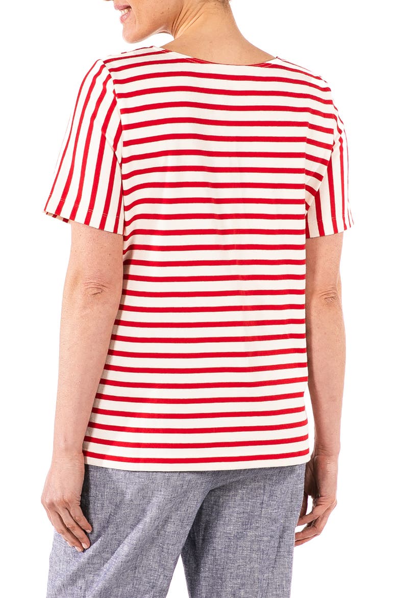 Ginger Stripe Maternity/Nursing Shirt, Alternate, color, RED/ CREAM STRIPES