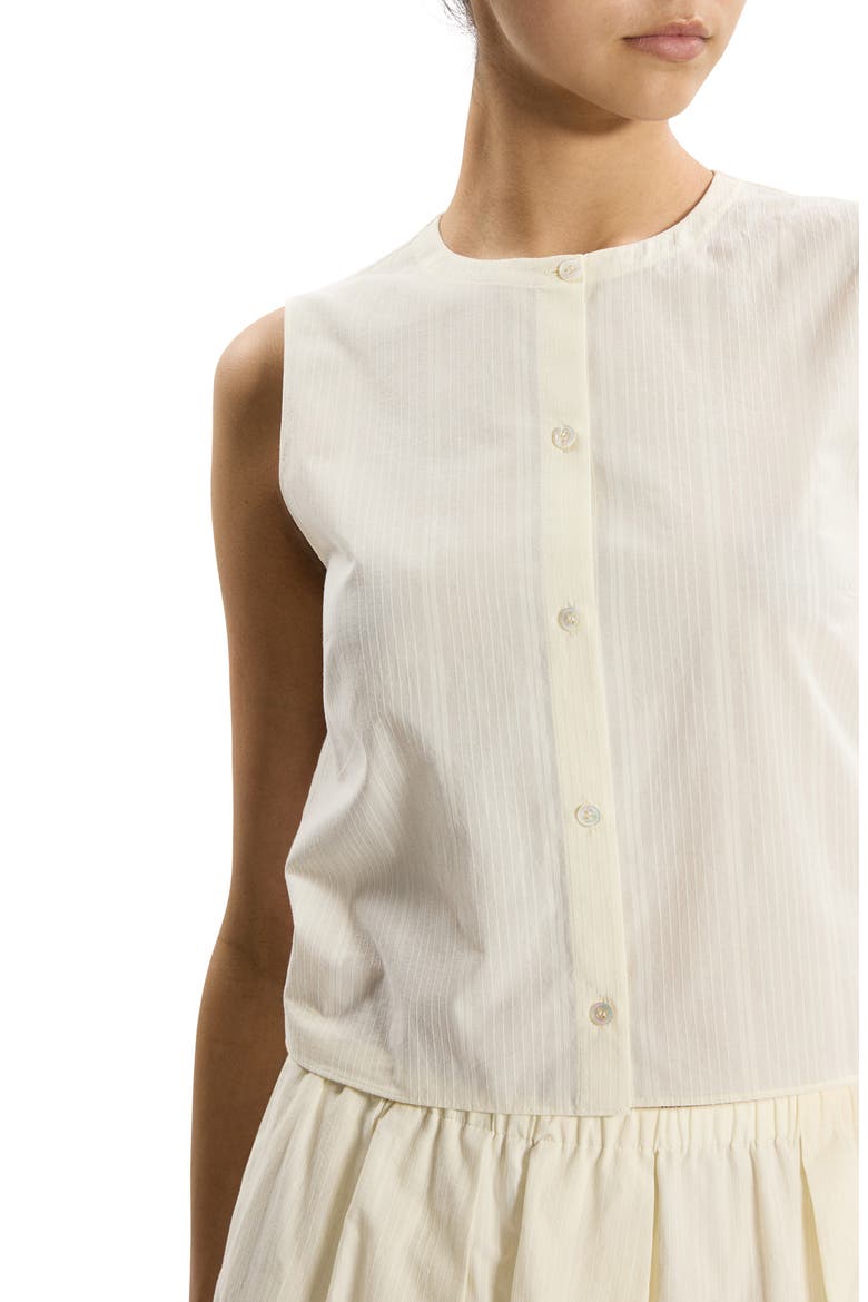 Button-Up Organic Cotton Top, Alternate, color, IVORY