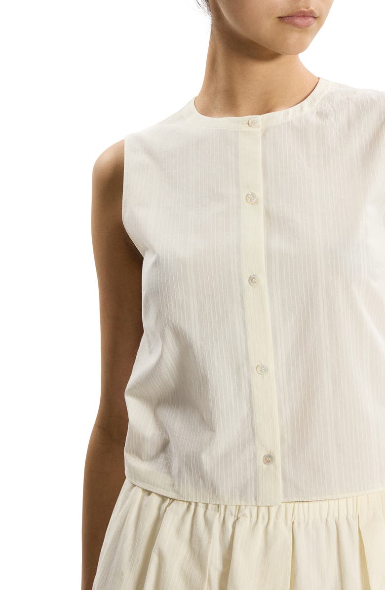 Theory Button-Up Organic Cotton Top, Alternate, color, Ivory
