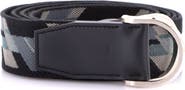 Pre-Owned Hermes Double D Ring Belt Printed Canvas and Leather
