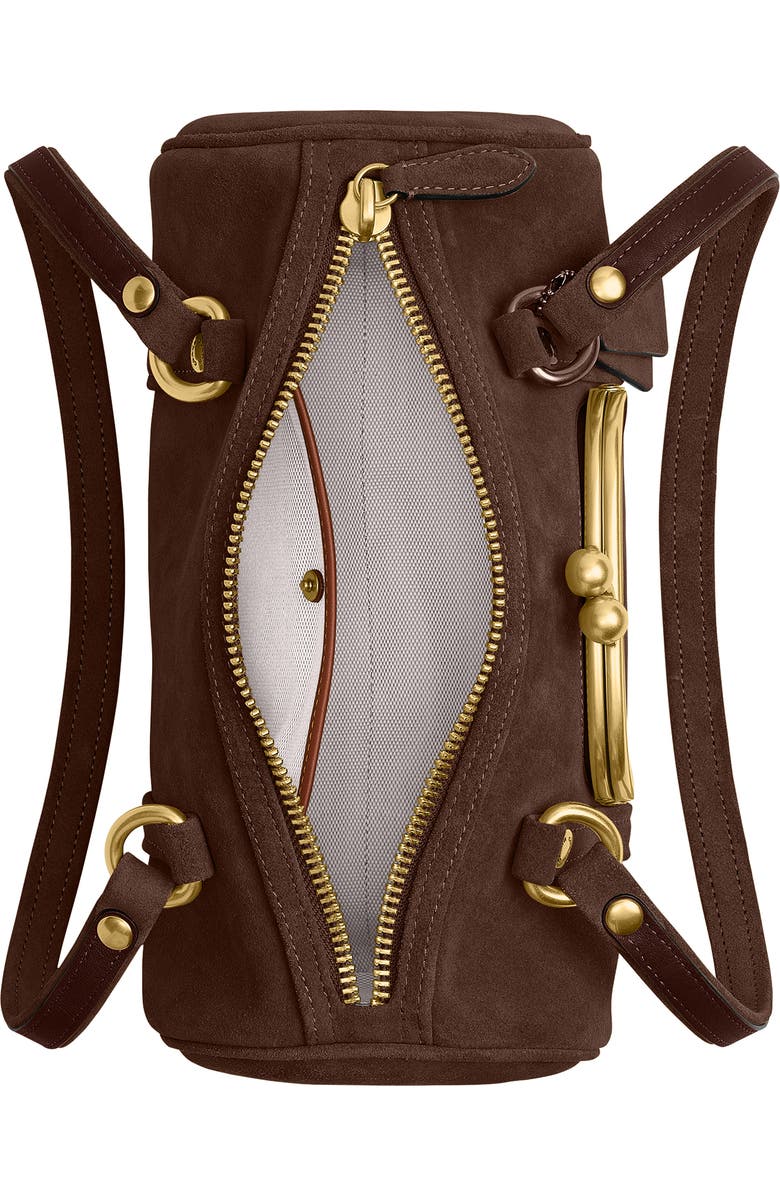 COACH Kisslock 28 Leather Barrel Bag, Alternate, color,