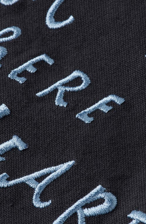 Scotch & Soda Washed Embroidery Detail Cotton Workwear Jacket In Black