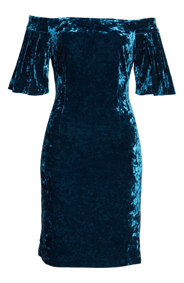 Eliza J Off the Shoulder Velvet Cocktail Dress, Alternate, color,