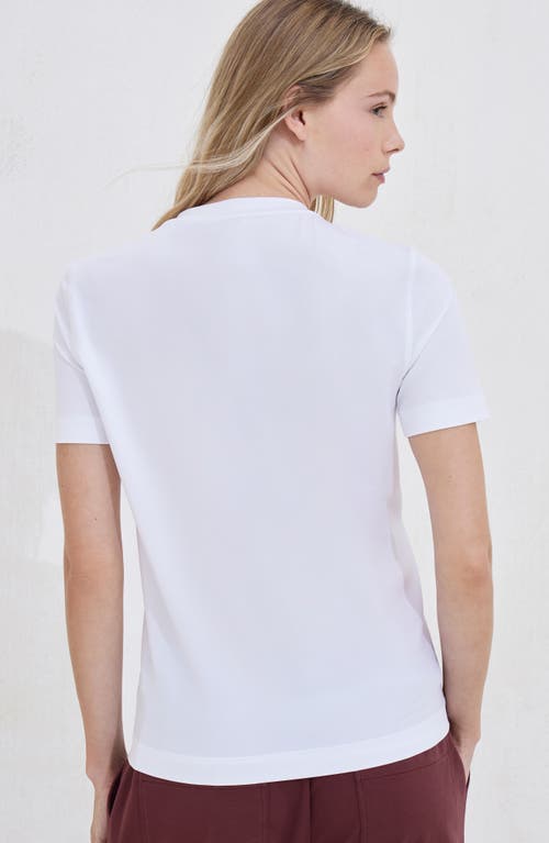 Brunello Cucinelli Techno Jersey Embellished T-shirt In White