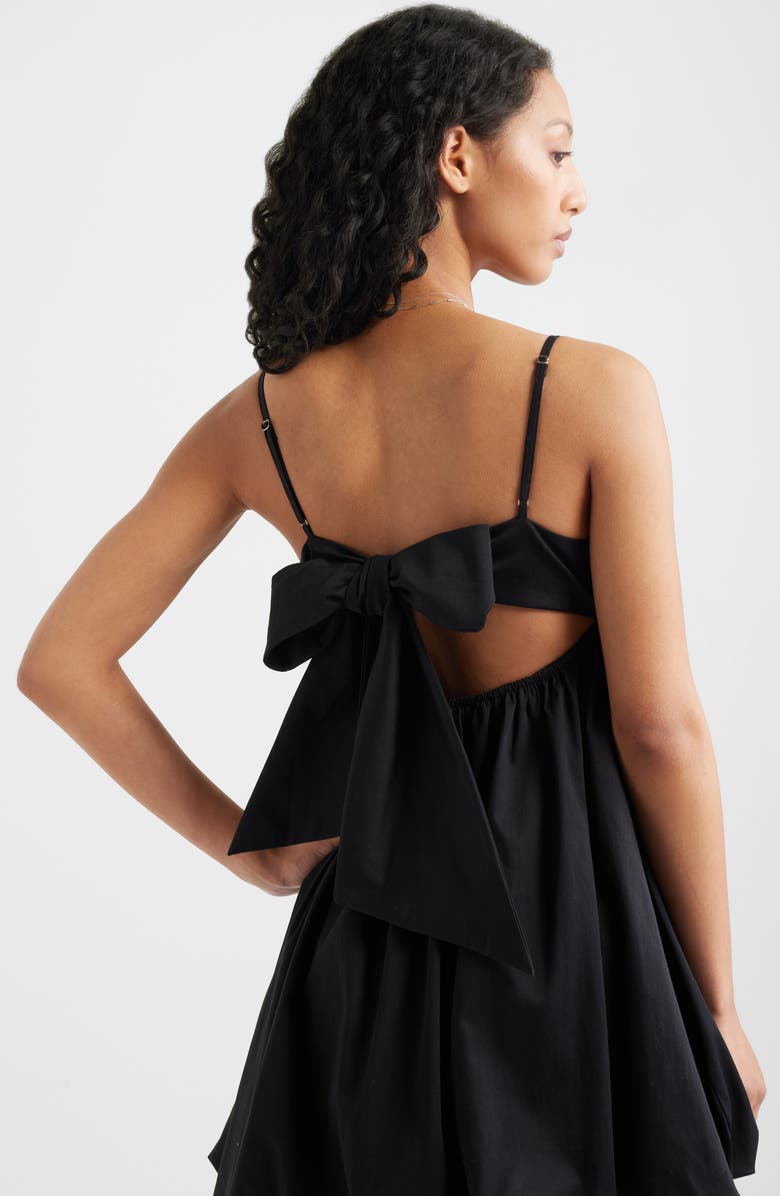 BP. Bow Back Bubble Hem Minidress, Alternate, color, Black