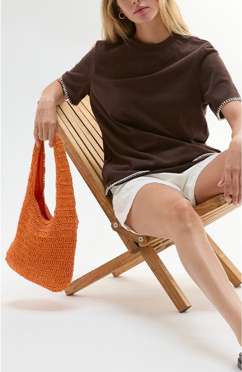 CRESCENT Solid Weave Bag, Alternate, color, Orange