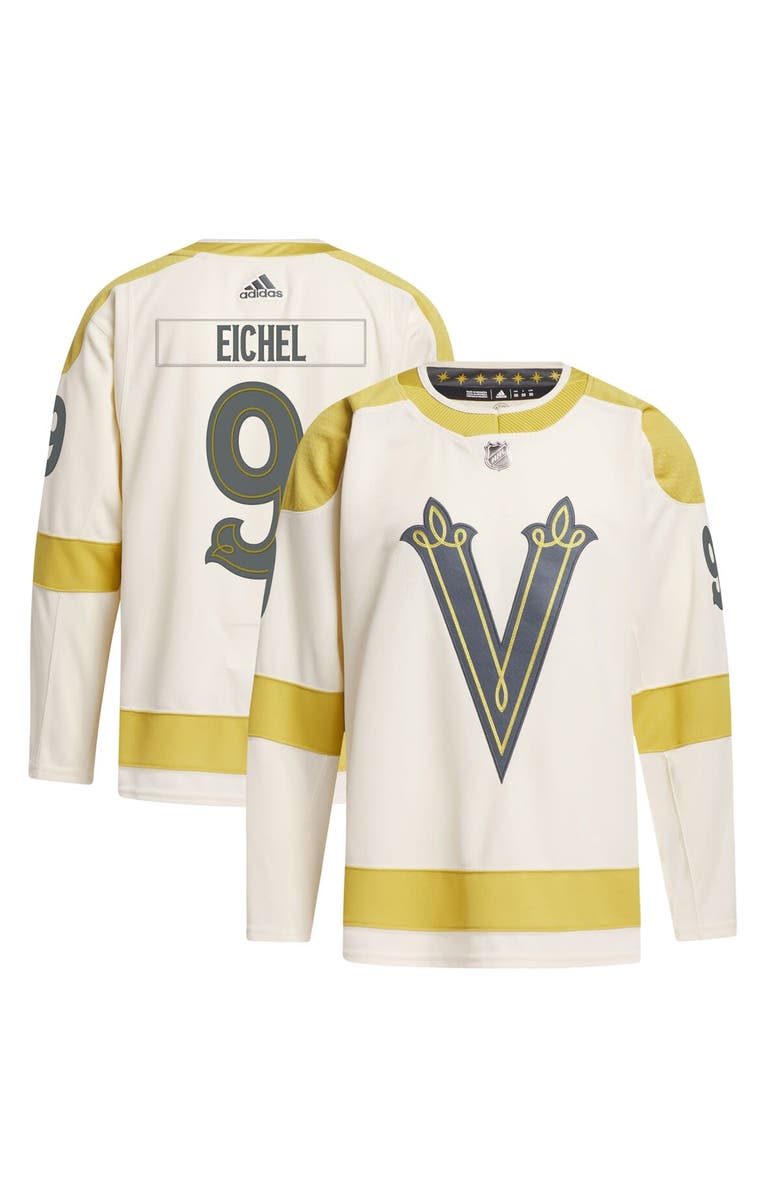 adidas Men's adidas Jack Eichel Cream Vegas Golden Knights 2024 NHL Winter Classic Primegreen Authentic Player Jersey, Main, color,