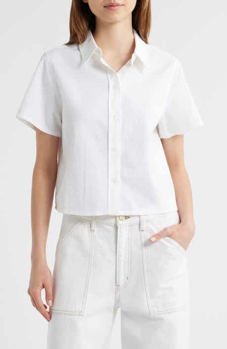 FRAME Cotton Seersucker Camp Shirt