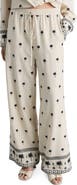 MANGO Palm Tree Embroidered Drawstring Pants