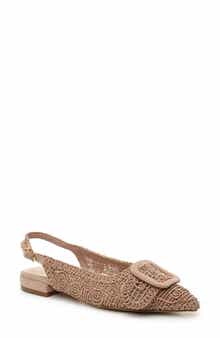 Nicole Miller Embroidered Slingback Flat