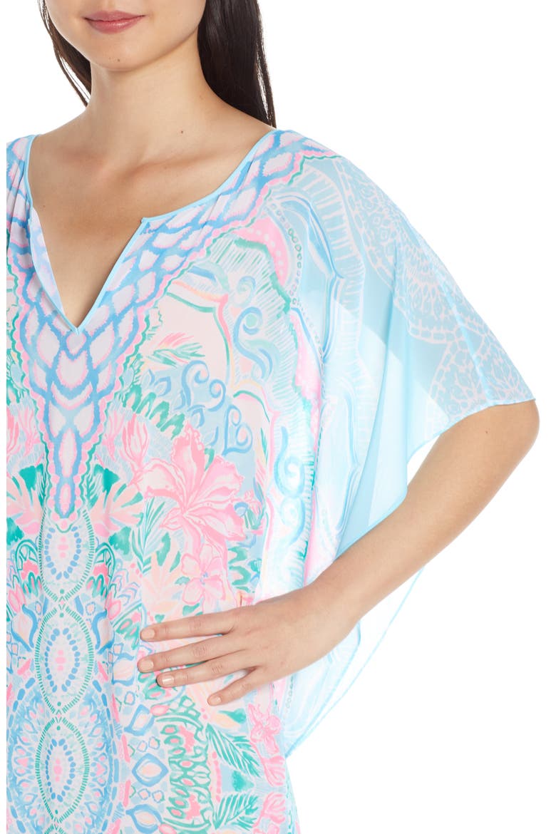 Kassandra Chiffon Maxi Caftan, Alternate, color, MULTI HOT TAMALE
