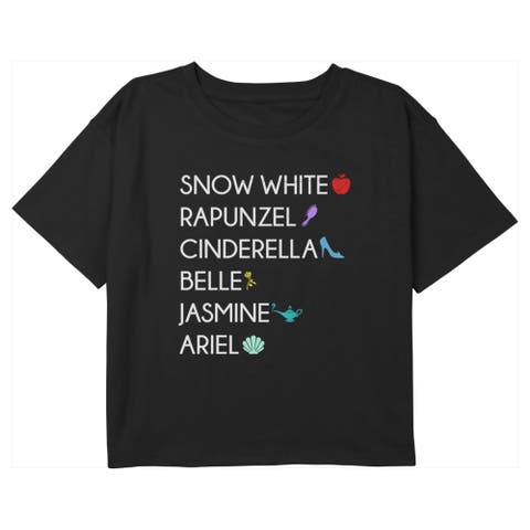Girls' Princess Icons Graphic Cropped T-Shirt