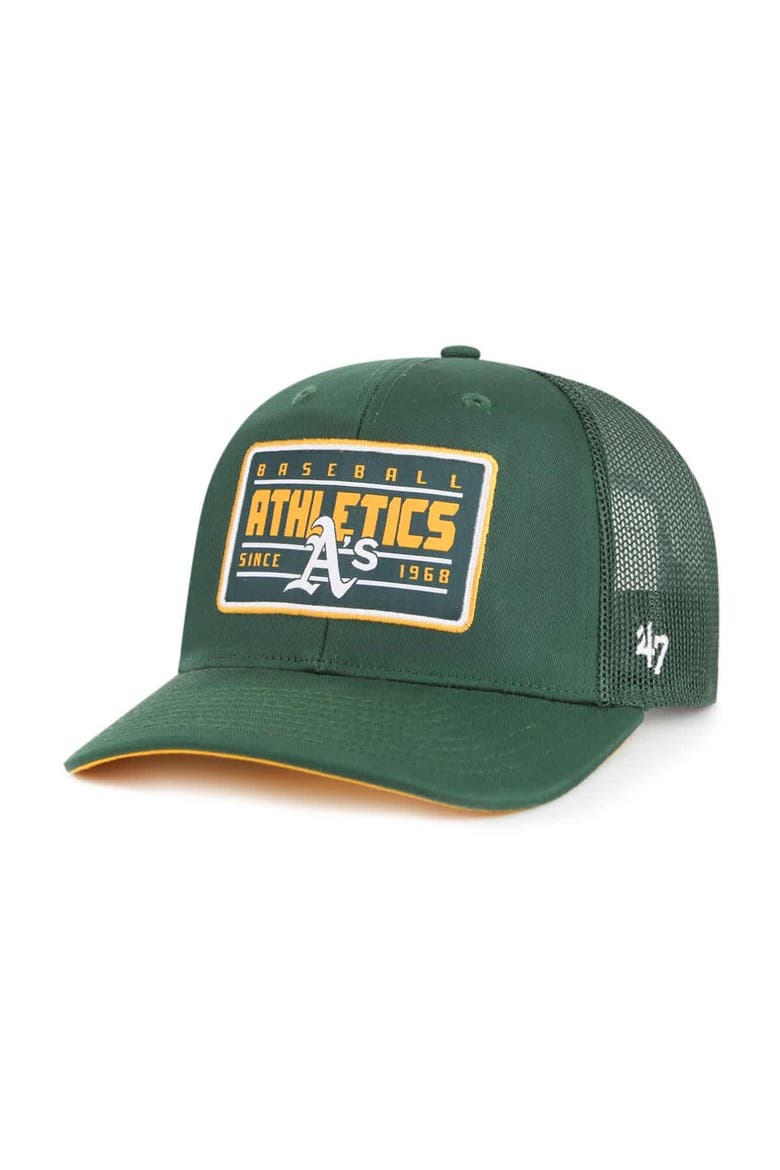 Men's '47 Green Oakland Athletics Hardline Trucker Adjustable Hat, Main, color, Green