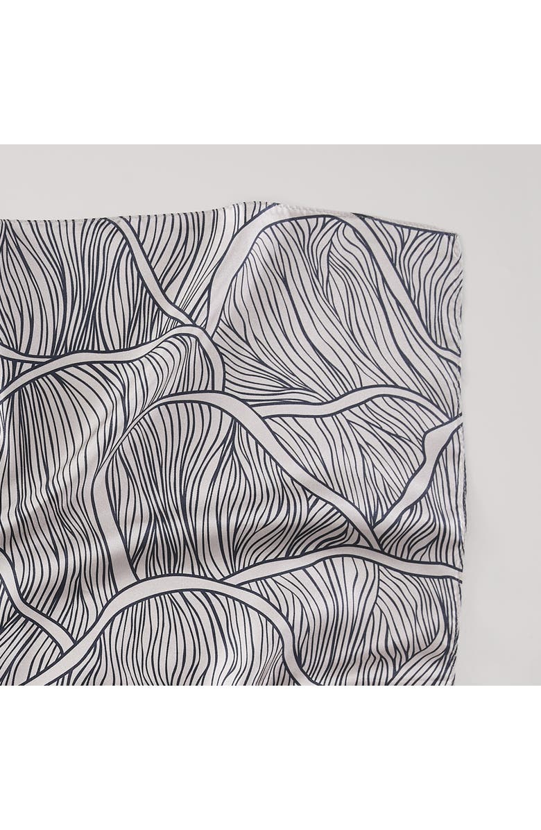 Chuks Collins x Lush Decor Umbra Bloom Silk Scarf, Alternate, color, Navy/Neutral