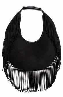 URBAN EXPRESSIONS HANDBAGS Fringe Faux Suede Hobo Bag