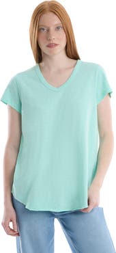 WILT Clothing Short Sleeve Shrunken V-Neck Shirttail Top