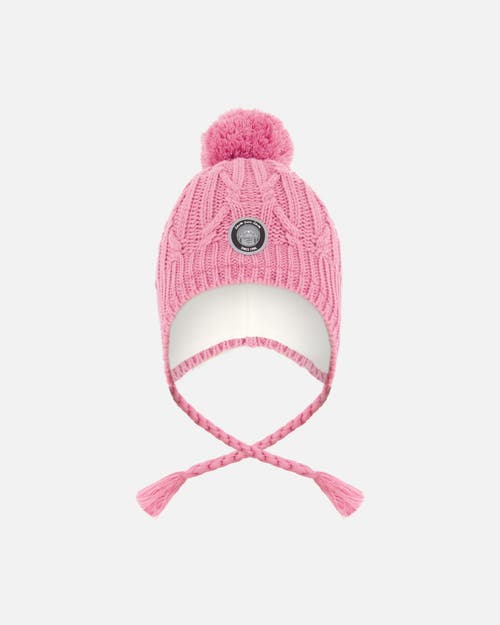Deux Par Deux Lined Winter Hat With Pompom In Pink