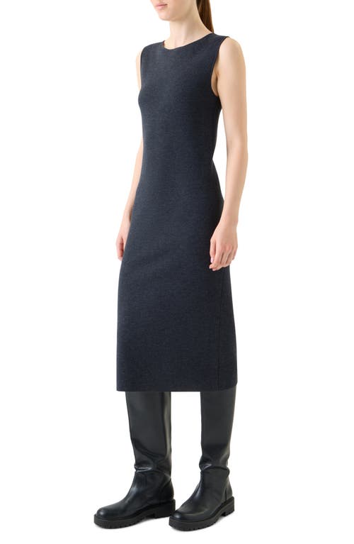 Akris Punto Sleeveless Stretch Virgin Wool Tube Dress In Blue