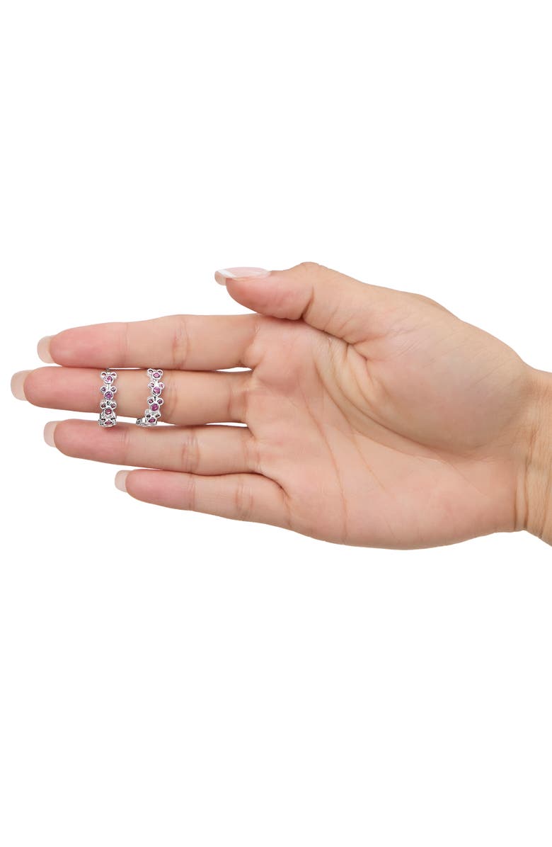 Disney Mickey Mouse Endless Hoop Earrings, Alternate, color, Silver Tone