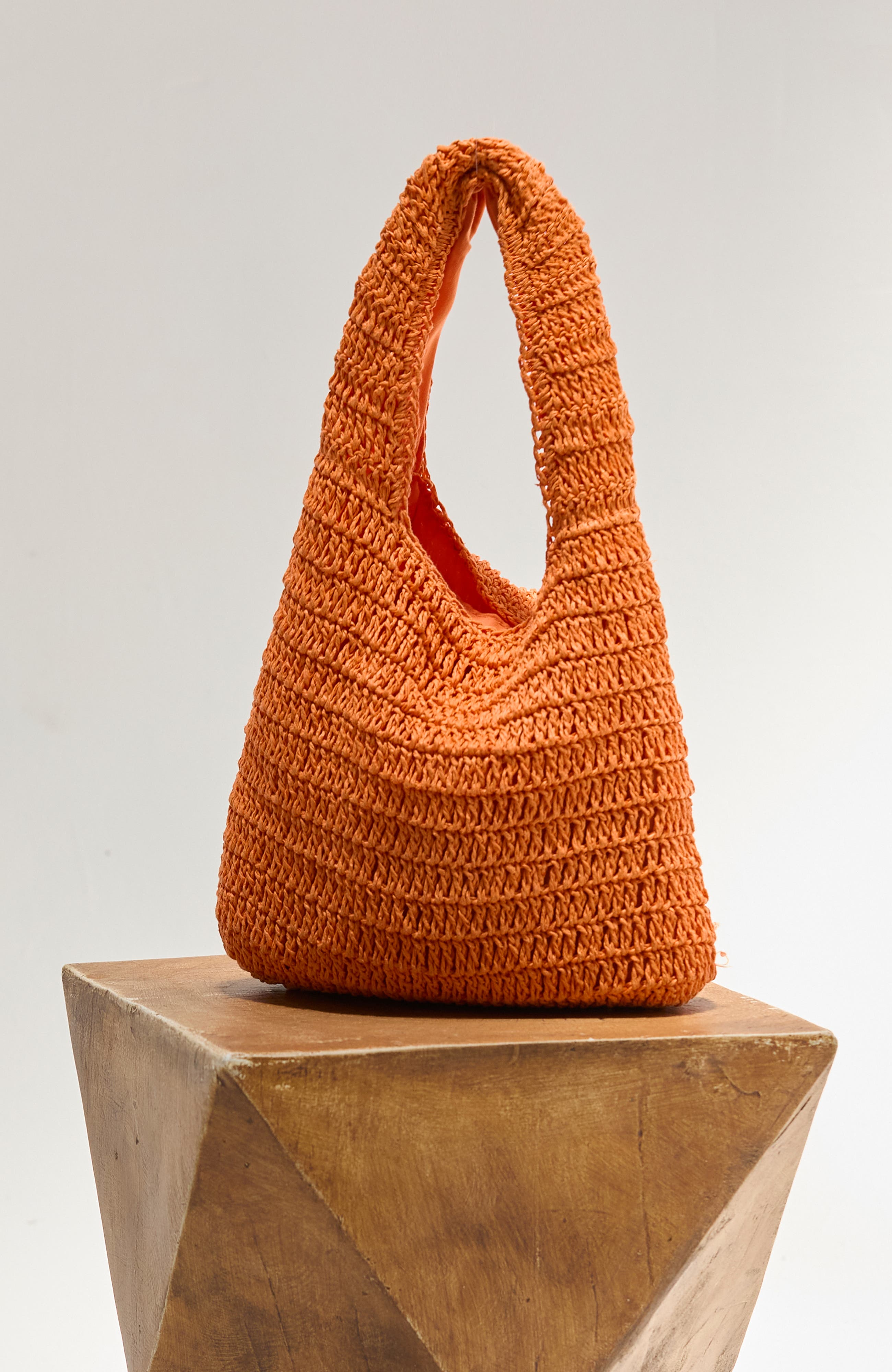 CRESCENT Solid Weave Bag, Main, color, Orange