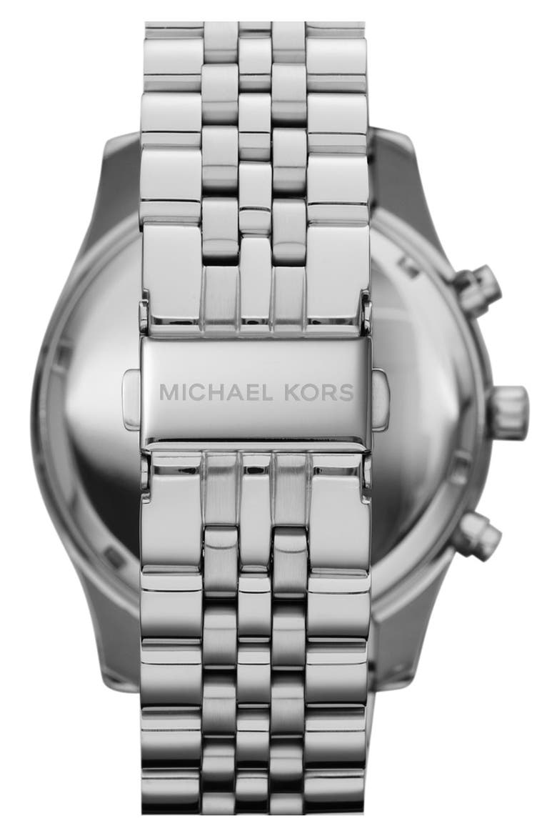 'Large Lexington' Chronograph Bracelet Watch, 45mm, Alternate, color, SILVER/ NAVY