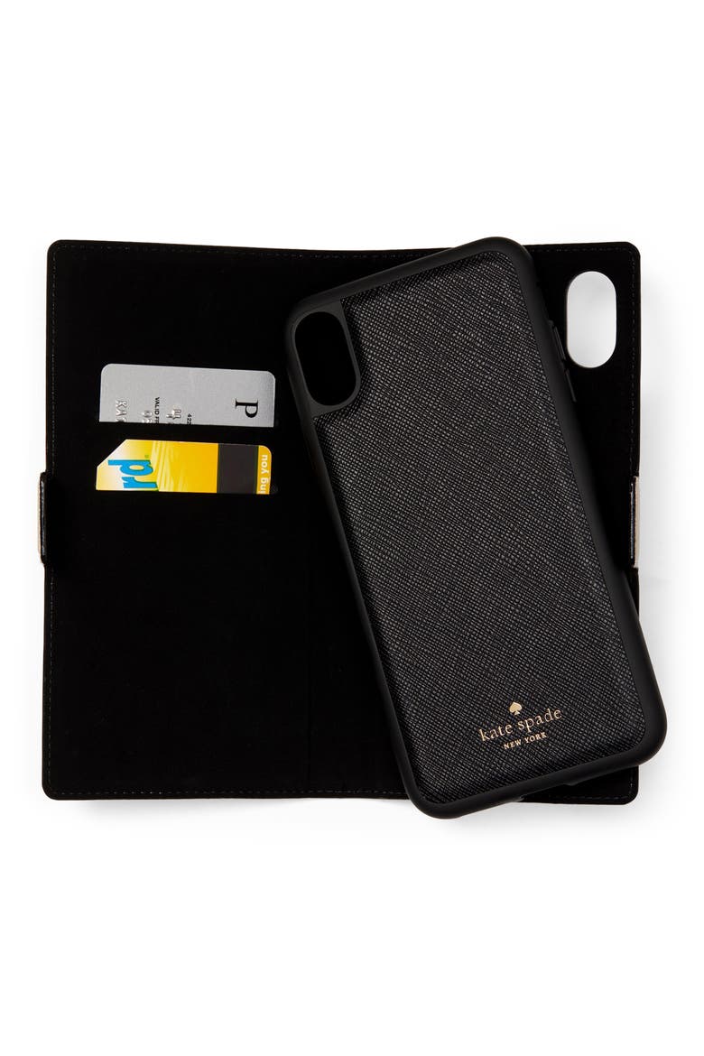iPhone X/XS/XS Max & XR magnetic wrap folio case, Alternate, color, BLACK/ TUSK