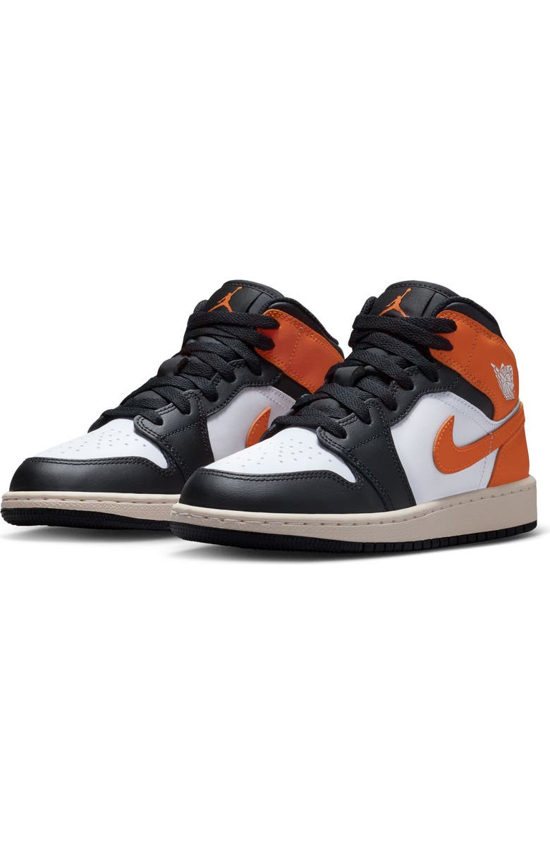 Nike Kids' Air Jordan 1 Mid Sneaker, Main, color, Starfish/ Black/ White/ Sail