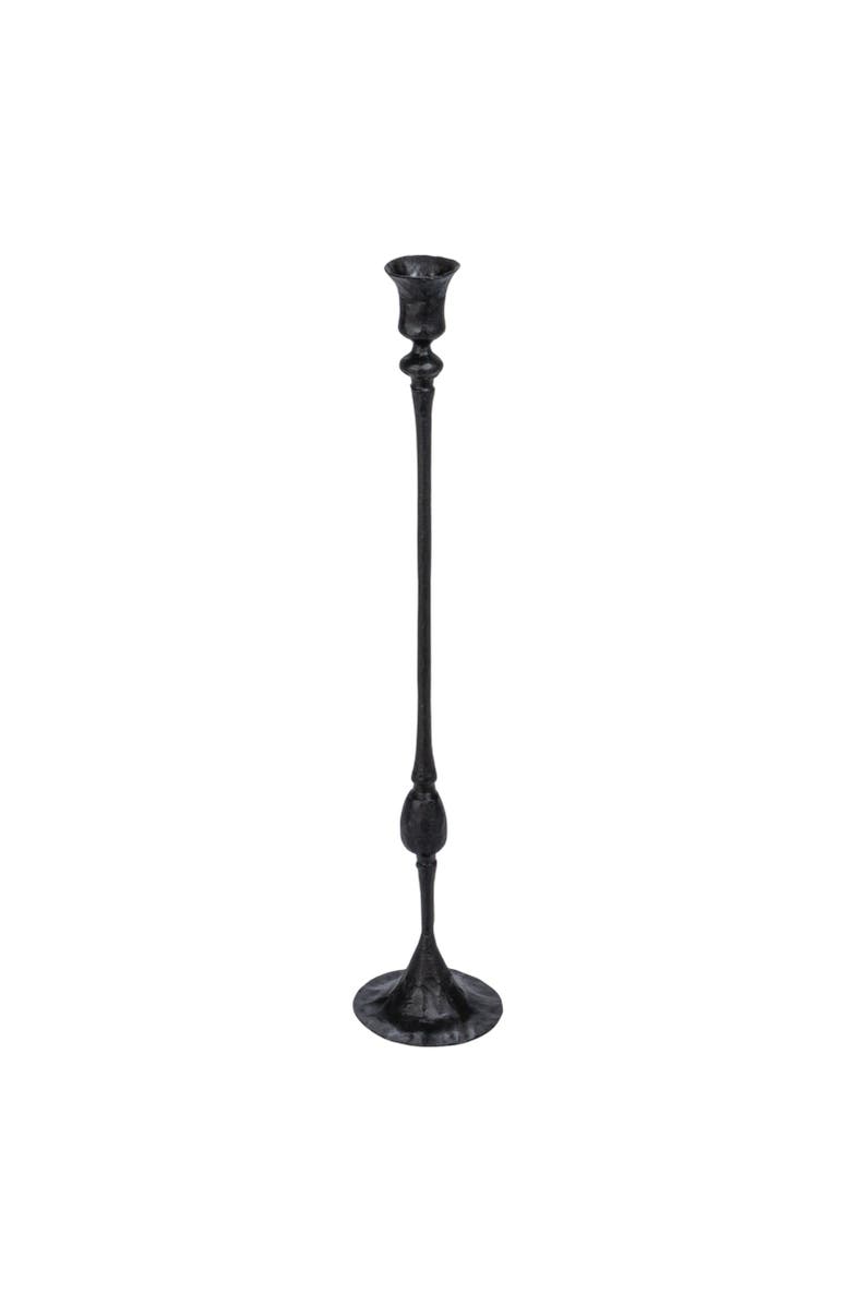 Storied Home Tall Decorative Hand-Forged Metal Taper Holder, Black, Main, color, Black