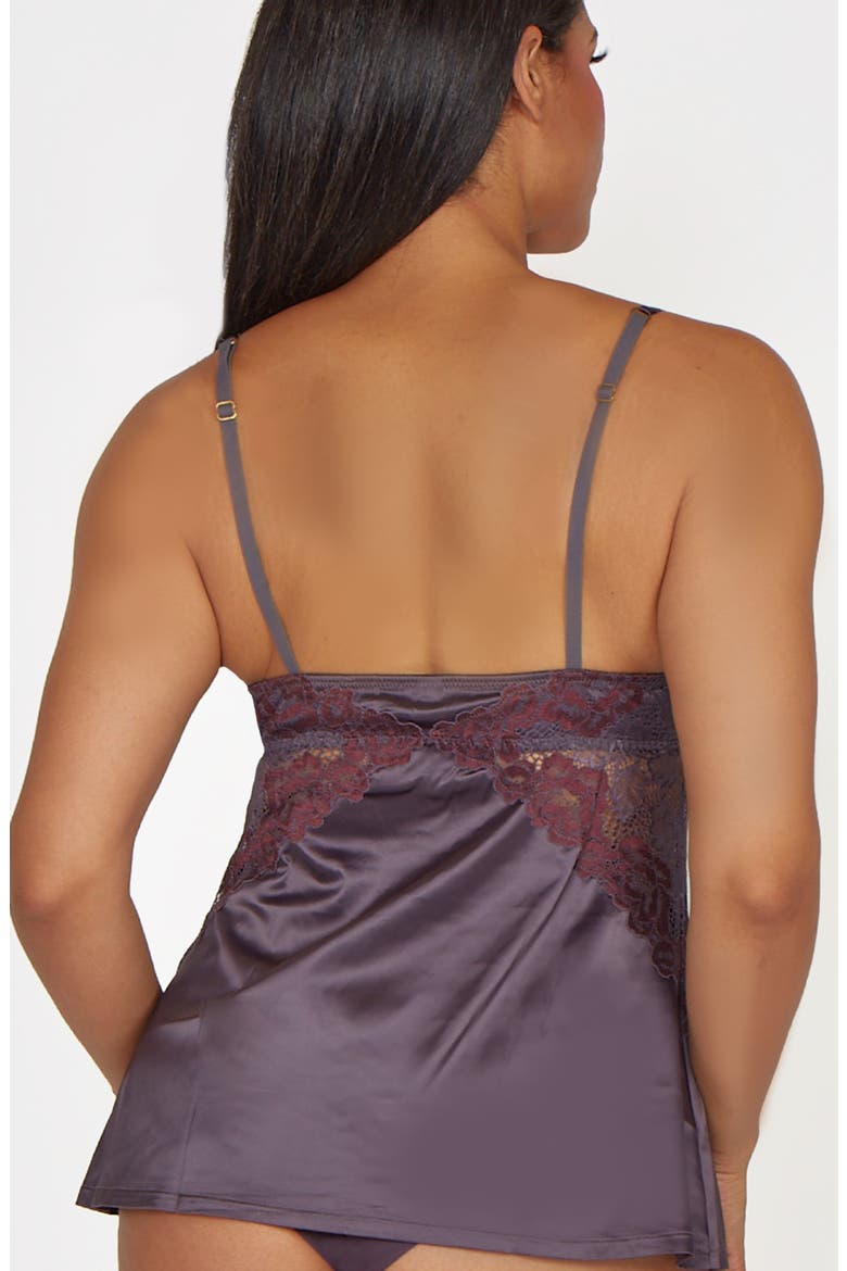 Lace Overlay Satin Camisole Sleep Set, Alternate, color, Magnet