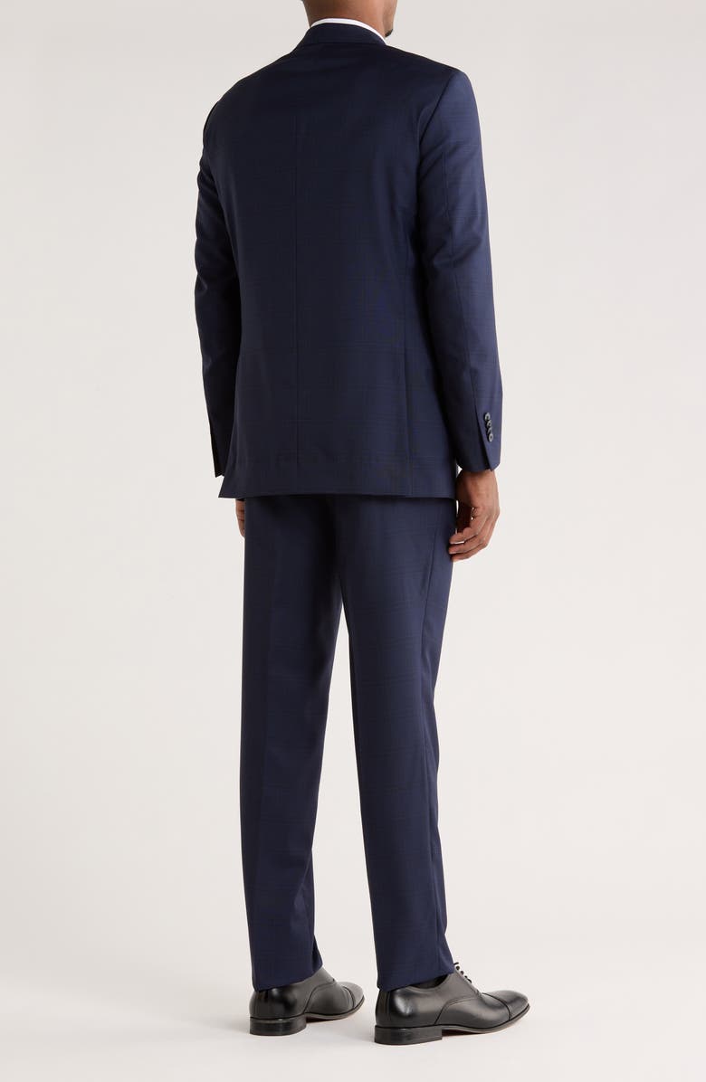 Peter Millar Plaid Wool Suit, Alternate, color, Navy