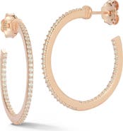 SPHERA MILANO Pavé Cubic Zirconia 1-Inch Hoop Earrings