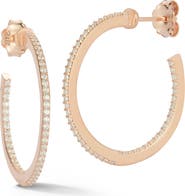 SPHERA MILANO Pavé Cubic Zirconia 1-Inch Hoop Earrings