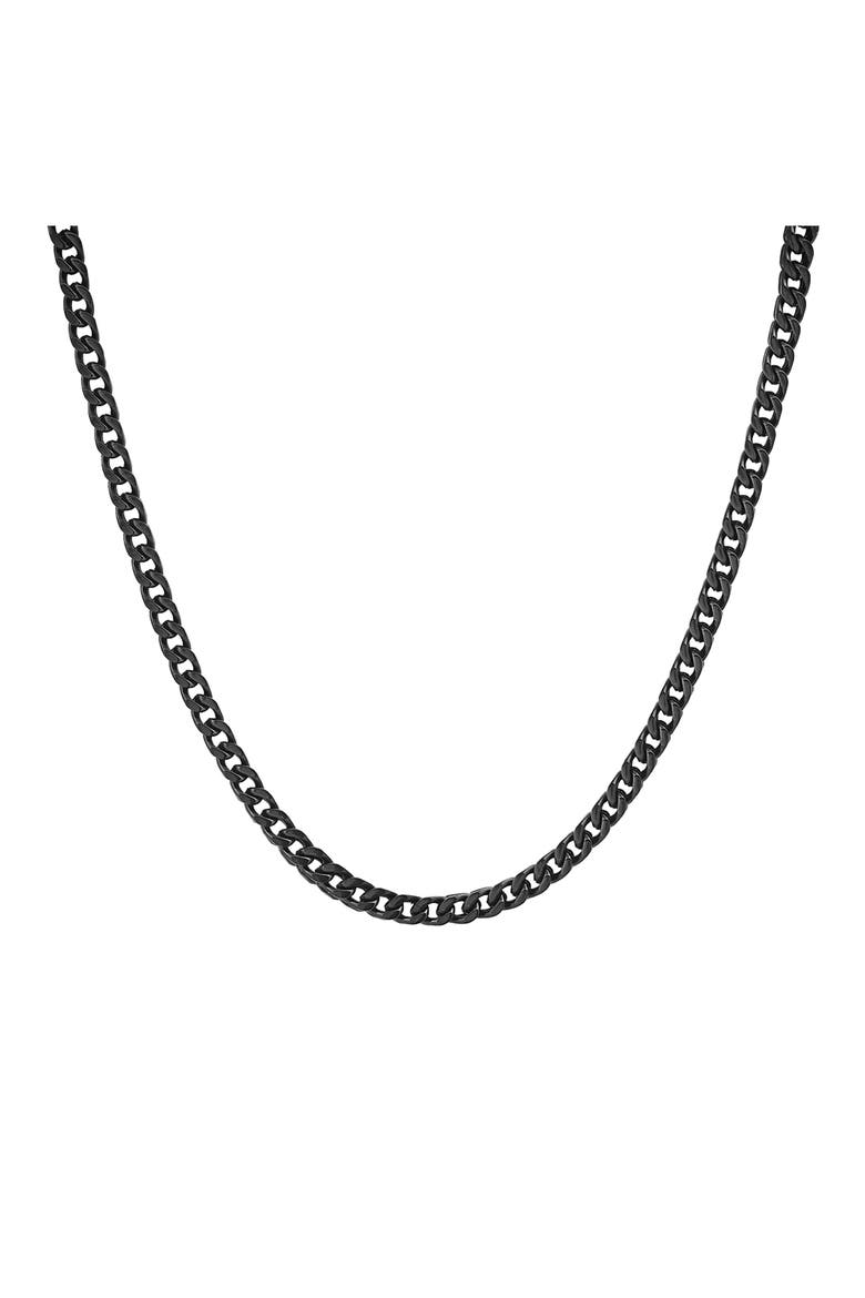 Men's Ion-Plated Curb Chain Necklace, Main, color, BLACK