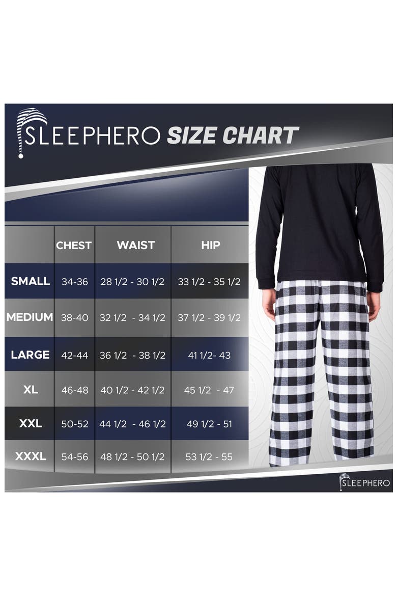 Long Sleeve Crewneck Flannel Pajama Set, Alternate, color, WHITE AND BLACK BUFFALO CHECK