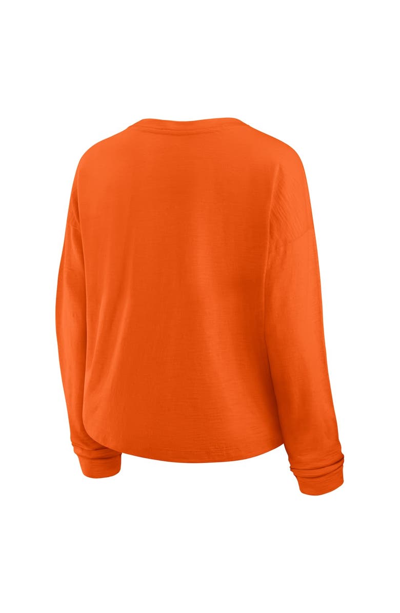 FANATICS Women's Fanatics Orange Philadelphia Flyers Oversized All Out Effort Long Sleeve Henley T-Shirt, Alternate, color, Orange