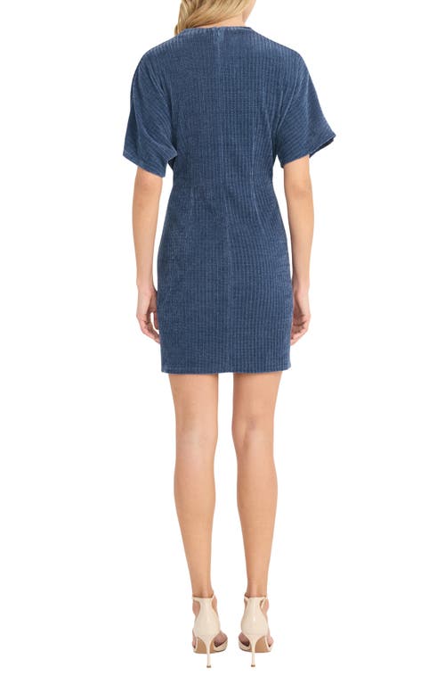 Donna Morgan For Maggy Short Sleeve Corduroy Minidress In Blue