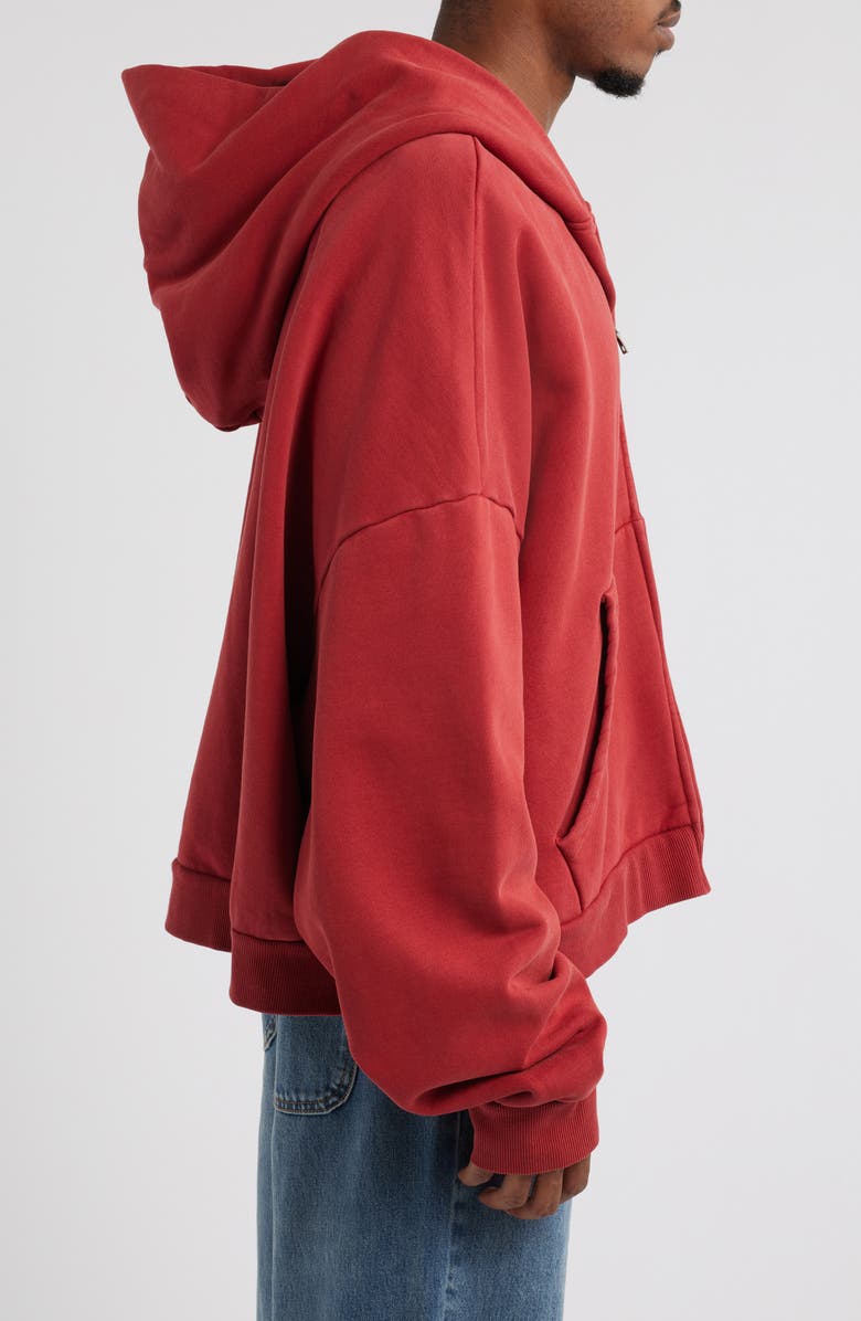 Elwood Oversize Rectangle Zip Hoodie, Alternate, color, Cherry