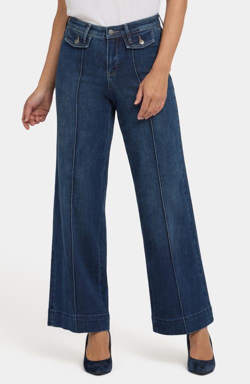 Nydj Teresa Mid Rise Wide Leg Jeans In Louvre Sapphire In Blue