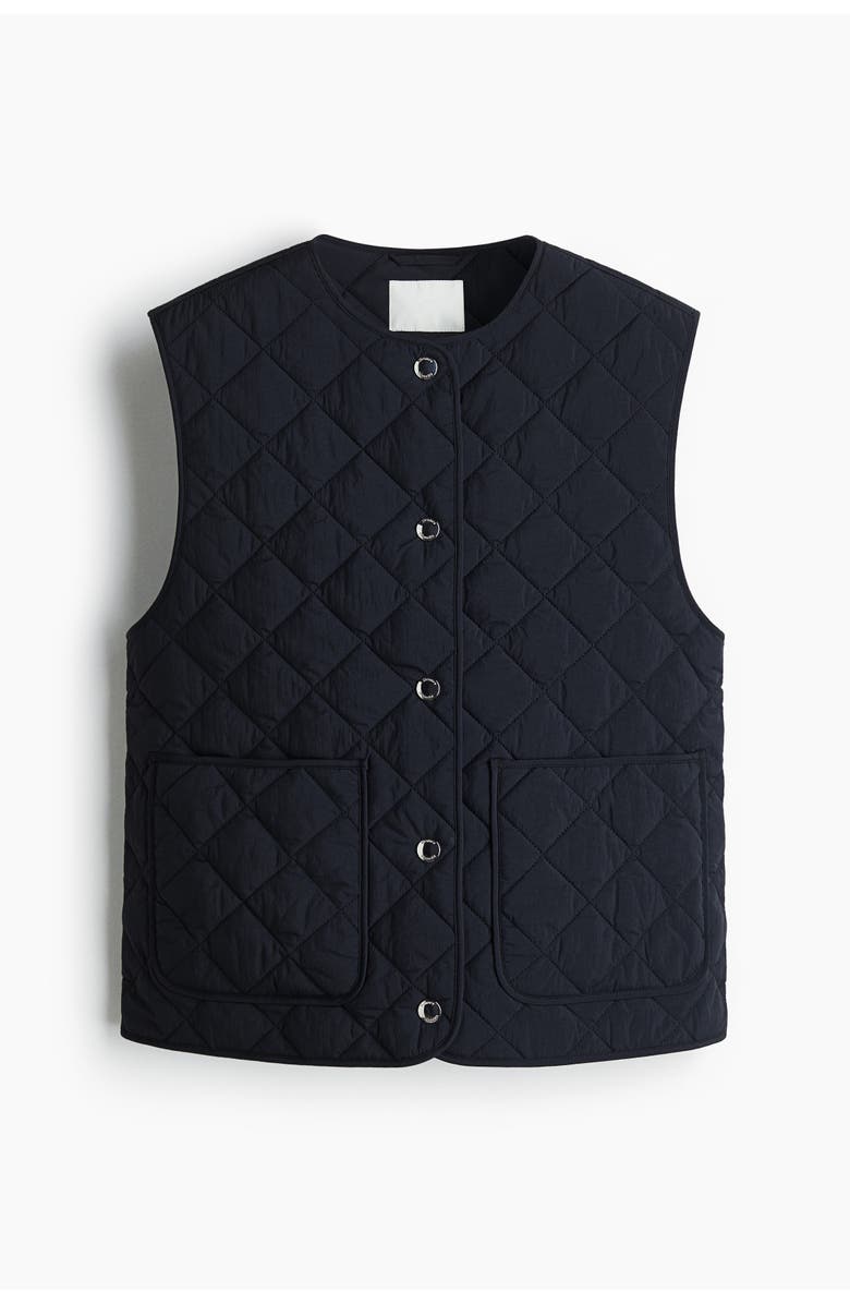 H&M Quilted Gilet, Main, color, Black