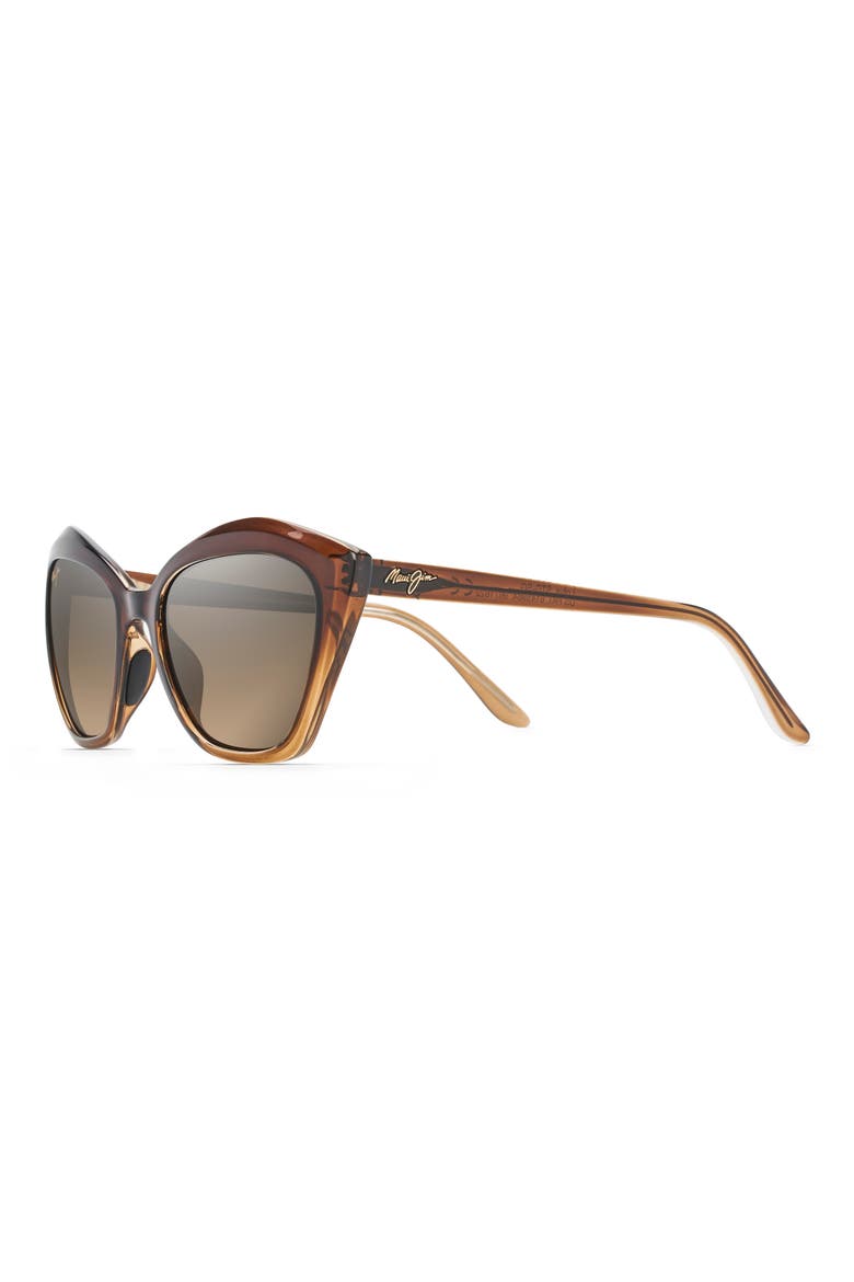 Lotus 56mm PolarizedPlus2® Cat Eye Sunglasses, Alternate, color, CHOCOLATE FADE/ HCL BRONZE