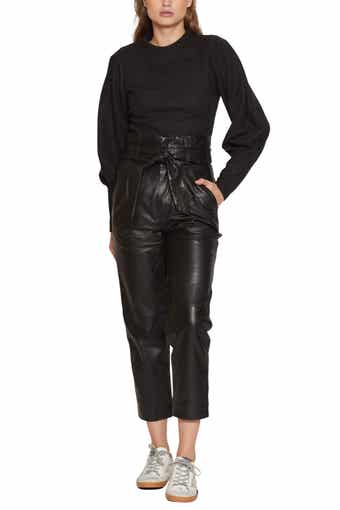 Walter Baker Maggie Leather Crop Paperbag Pants