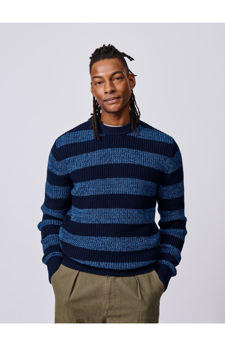 Aubin Martin Long Sleeve Crew Neck Jumper, Main, color, Navy Stripe