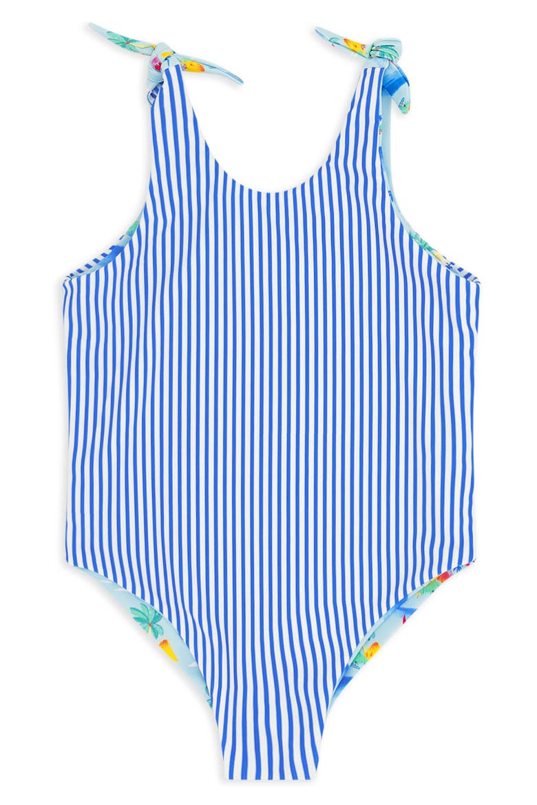 Kids' Skye Reversible UPF 50+ One-Piece Swimsuit, Alternate, color, CLEARWATER