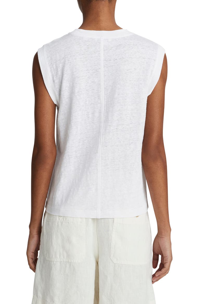 Linen Muscle Tee, Alternate, color, OPTIC WHITE