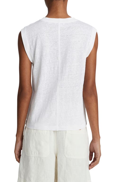 Vince Linen Muscle Tee In Optic White